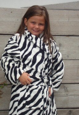 badjas kind Little Zebra fleece met sjaalkraag