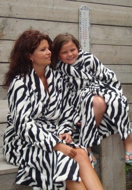 badjas kind Little Zebra fleece met sjaalkraag