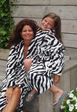 badjas kind Little Zebra fleece met sjaalkraag
