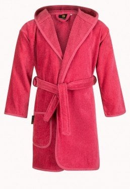 badjas kind fuchsia roze katoen met capuchon