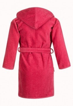 badjas kind fuchsia roze katoen met capuchon