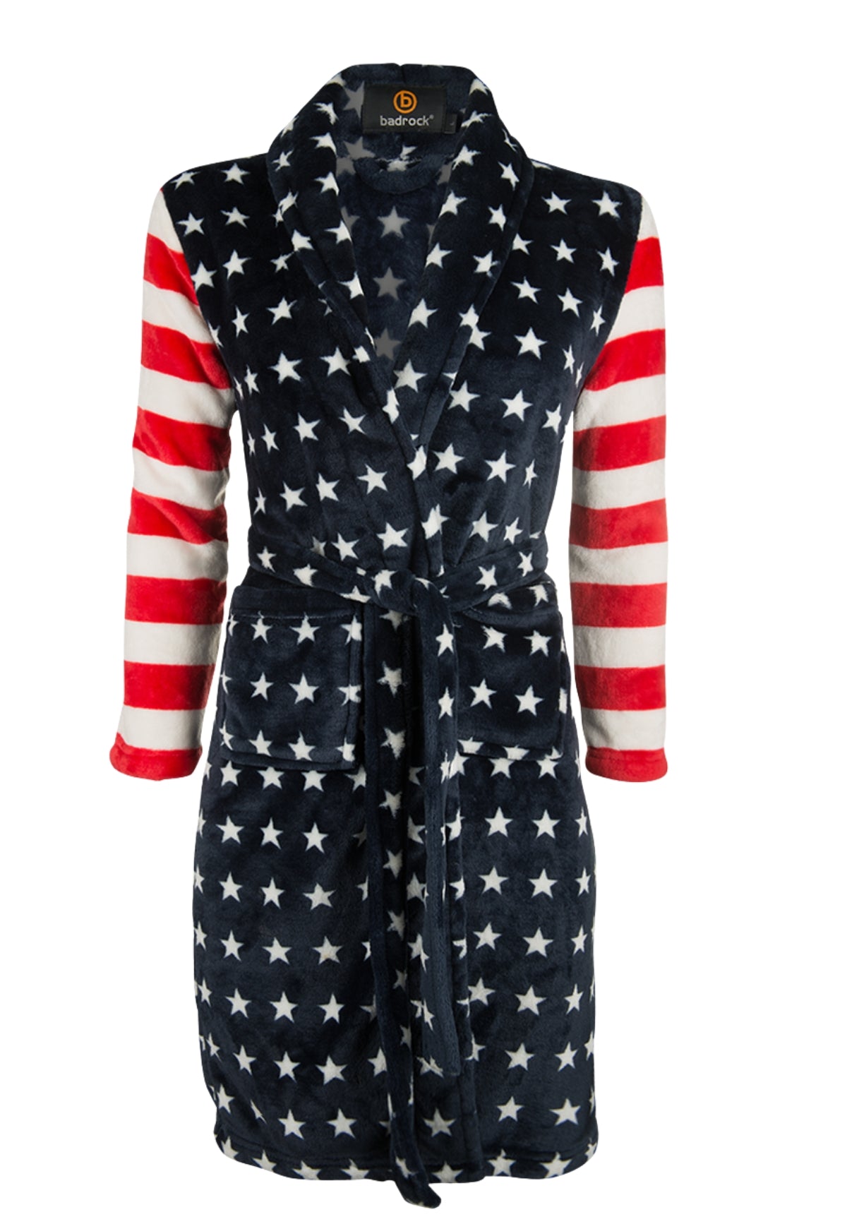 badjas kind USA fleece met sjaalkraag