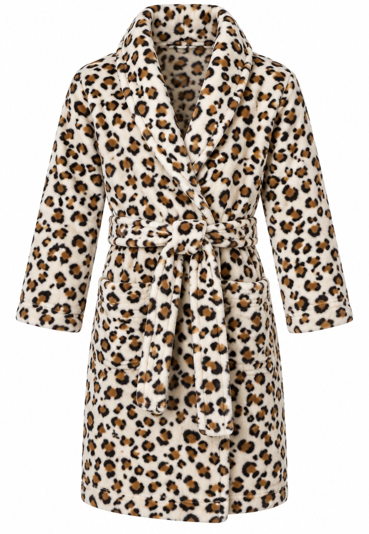 badjas kind Little Wild Thing fleece met sjaalkraag