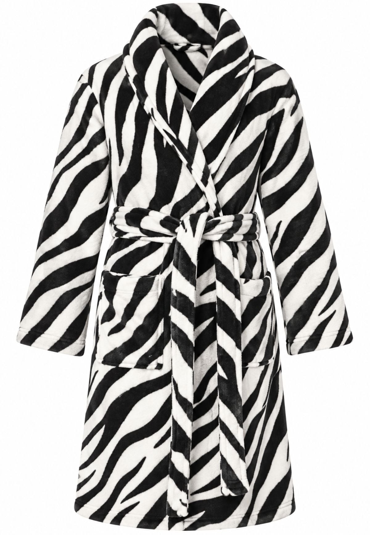 badjas kind Little Zebra fleece met sjaalkraag