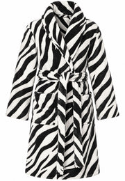 badjas kind Little Zebra fleece met sjaalkraag