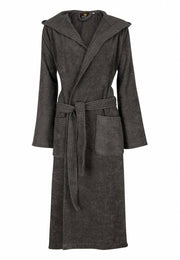 Badrock unisex badjas antraciet met capuchon – badstof sauna badjas