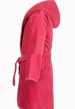 Baby badjas roze katoen - met capuchon