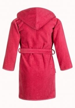 Baby badjas roze katoen - met capuchon
