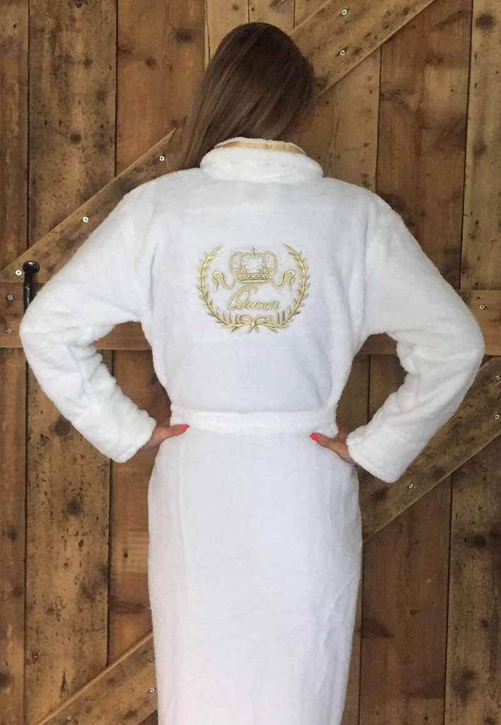 Badjas dames Queen katoen met sjaalkraag