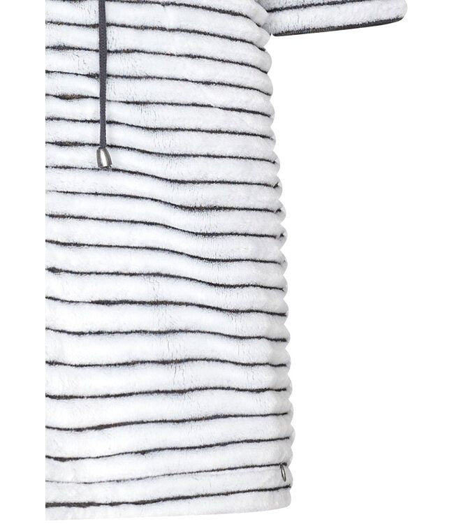 Rits damesbadjas met streepmotief - fleece