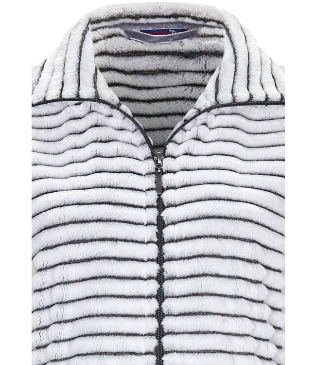 Rits damesbadjas met streepmotief - fleece