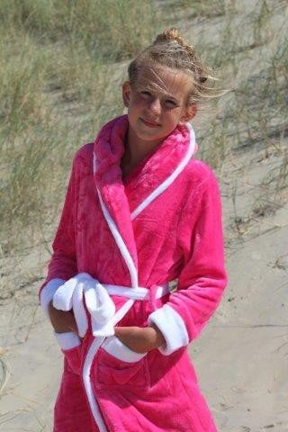 badjas kind Little Pink fleece met capuchon