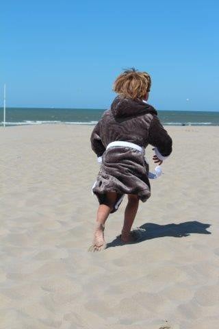 badjas kind Grijs met capuchon