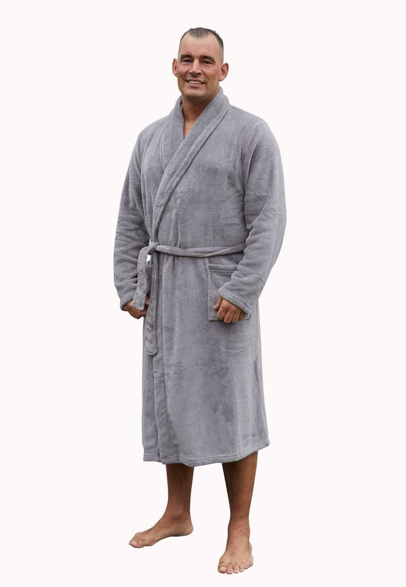 Grijze fleece badjas – comfortabel & warm unisex model