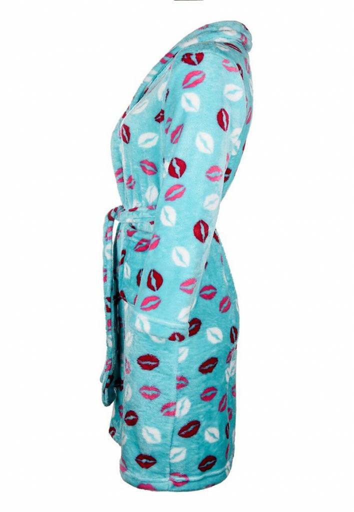 badjas kind Kusjes fleece met sjaalkraag