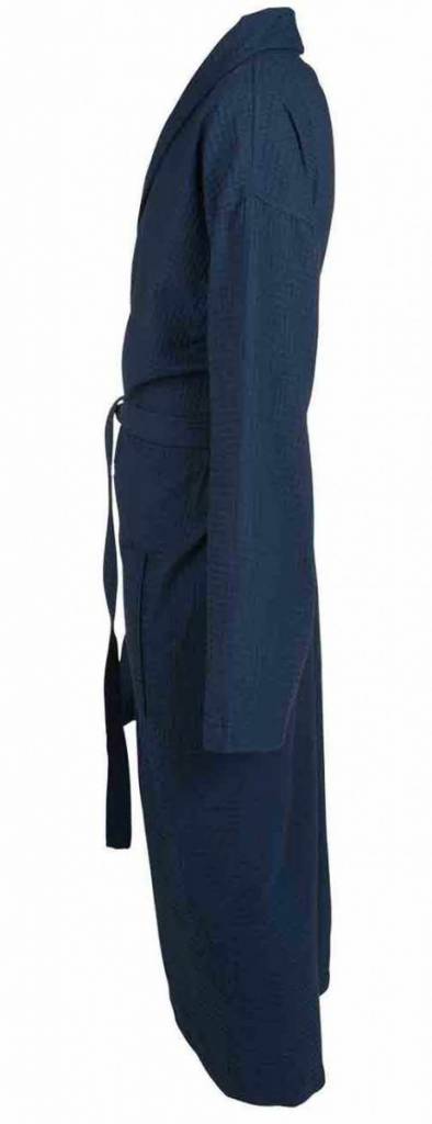 badjas unisex marineblauw katoen wafelstructuur - grote maten badjas