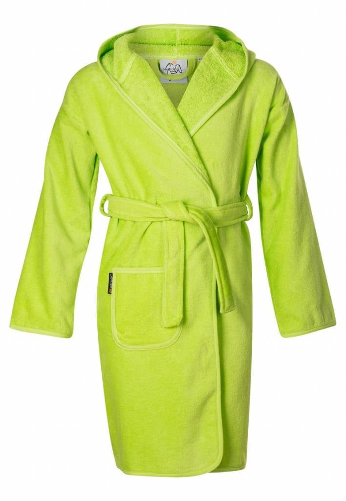 Baby badjas lime groen katoen - met capuchon