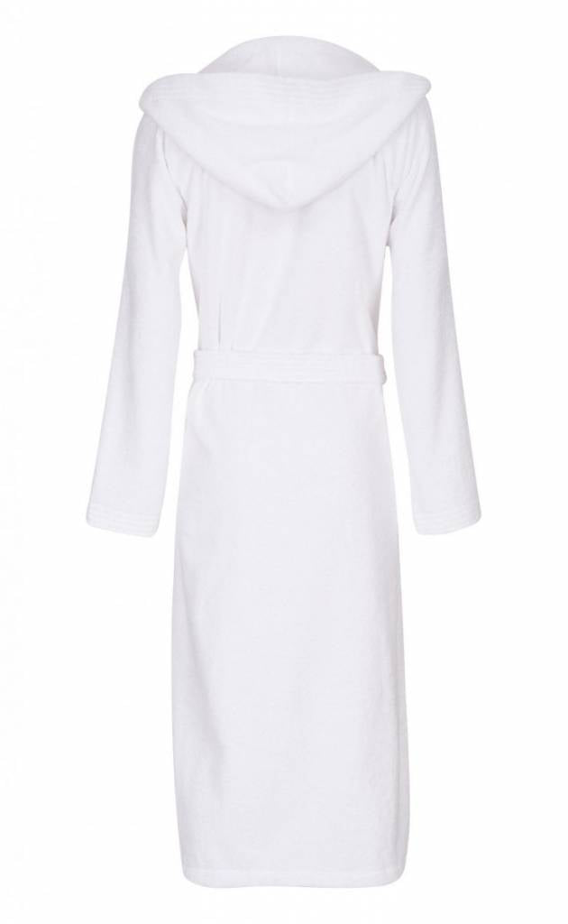 Unisex Badrock badjas wit met capuchon – badstof sauna badjas