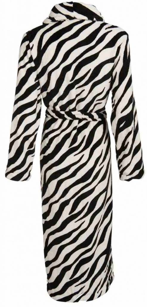 badjas dames Zebra fleece met sjaalkraag