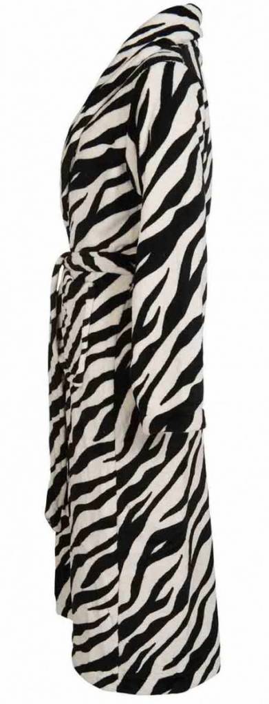 badjas dames Zebra fleece met sjaalkraag