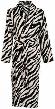 badjas dames Zebra fleece met sjaalkraag