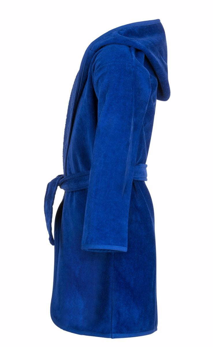 Kinderbadjas kobalt blauw met naam borduren