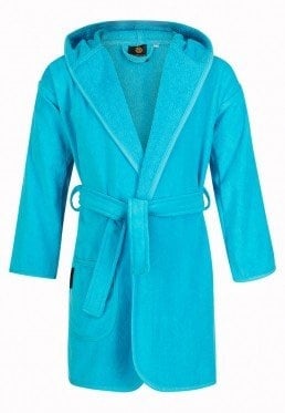 Kinderbadjas aqua blauw met naam borduren