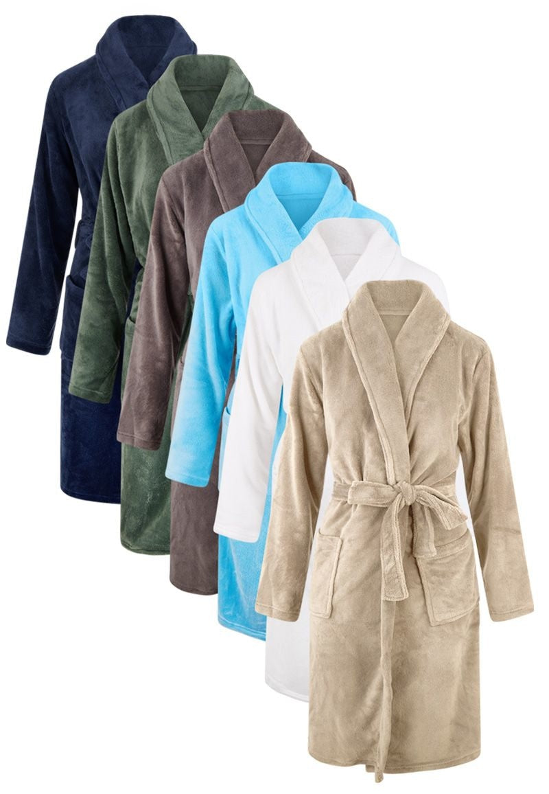 Beige fleece badjas – comfortabel & warm unisex model