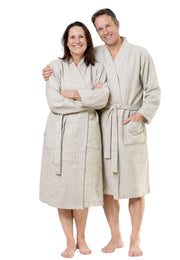 Beige katoenen kimono badjas van Badrock – unisex model