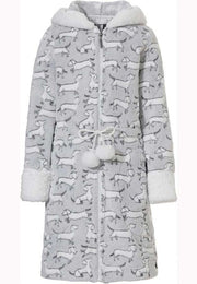 Rits kinderbadjas hondjes - fleece