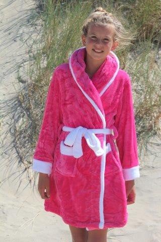 badjas kind Little Pink fleece met capuchon