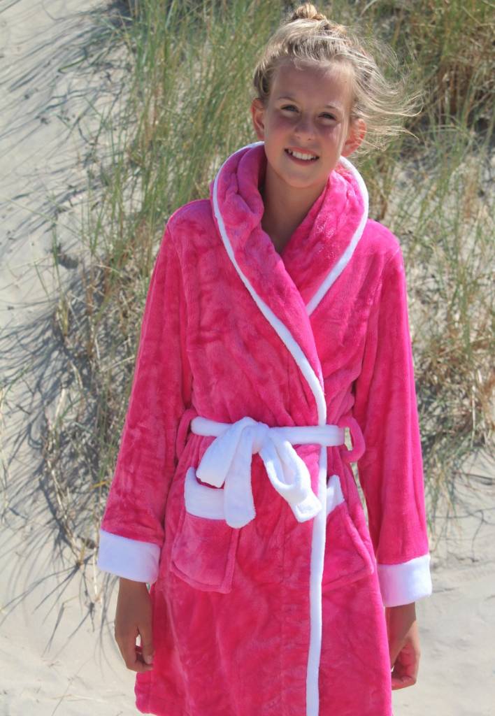 badjas kind Little Pink fleece met capuchon