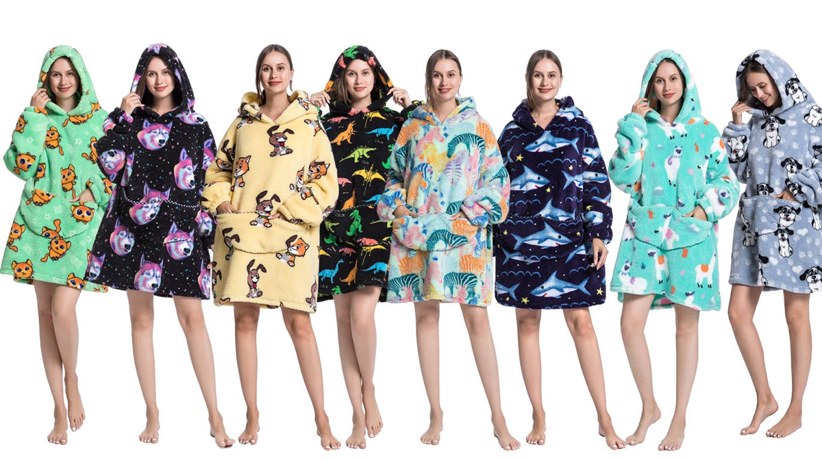 Fleece deken met capuchon - zebra's