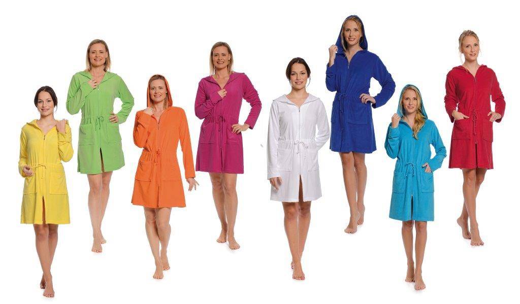Badjas dames kobaltblauw - met rits en capuchon