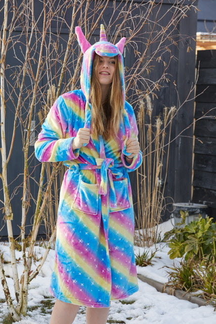 Dames ochtendjas unicorn