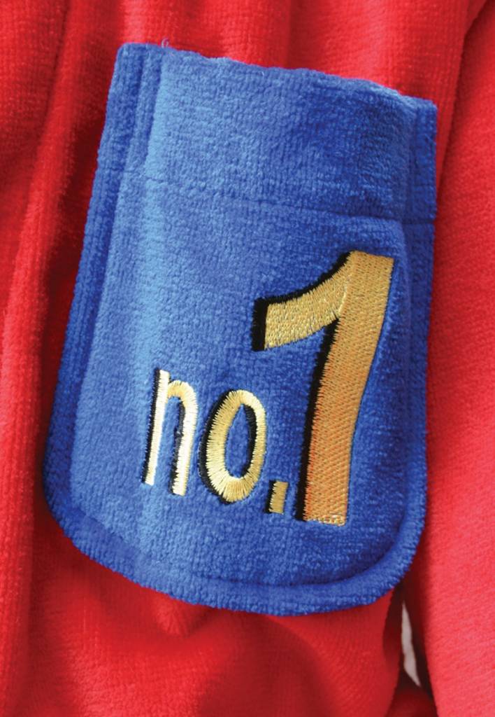 herenbadjas Champ rood katoen met capuchon