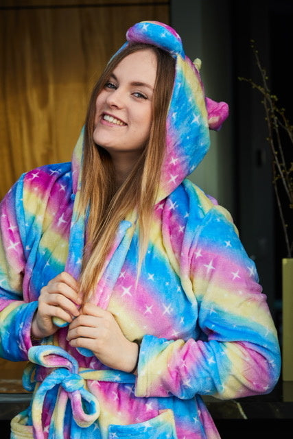 Dames ochtendjas unicorn