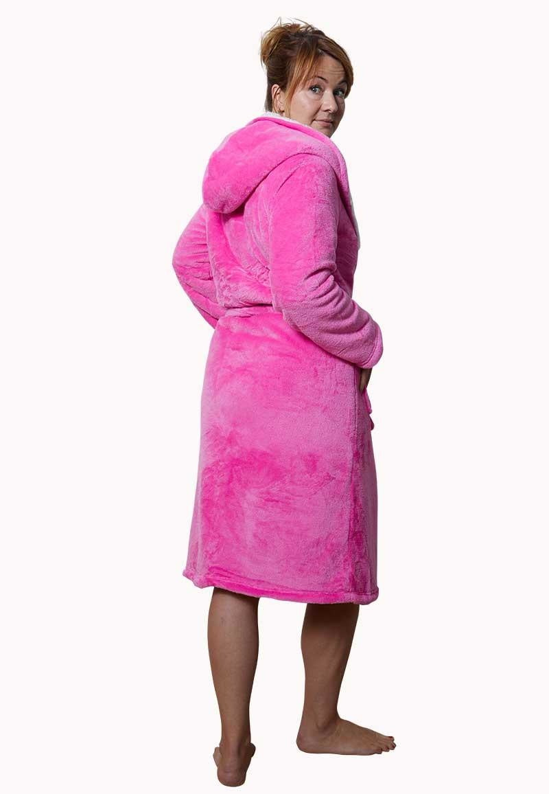 Capcuhon badjas sherpa - roze