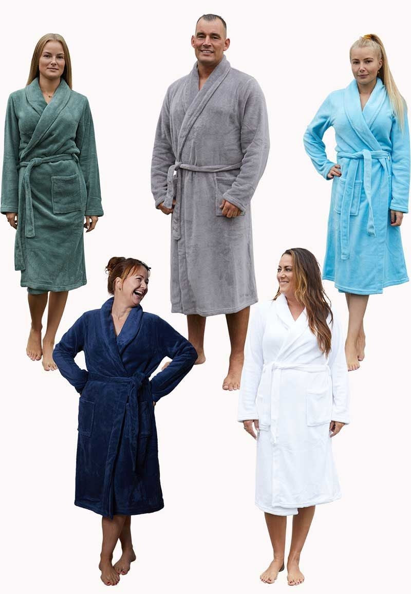 Grijze fleece badjas – comfortabel & warm unisex model