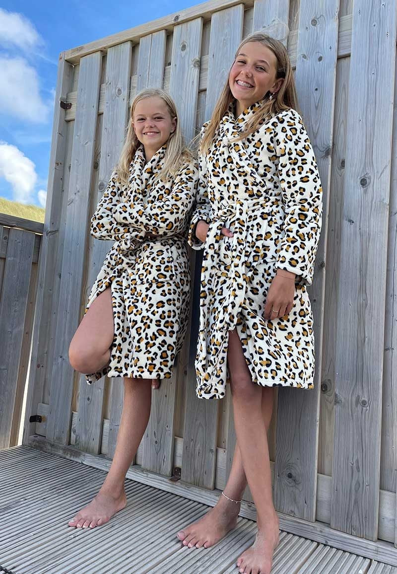 badjas kind Little Wild Thing fleece met sjaalkraag