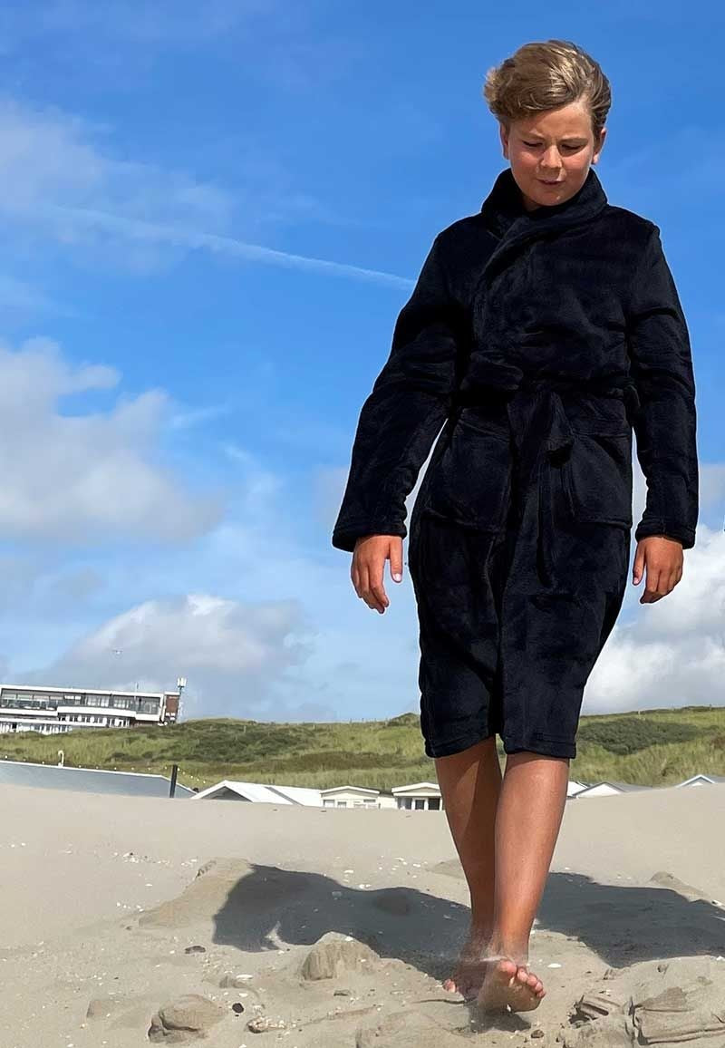 Kinderbadjas zwart