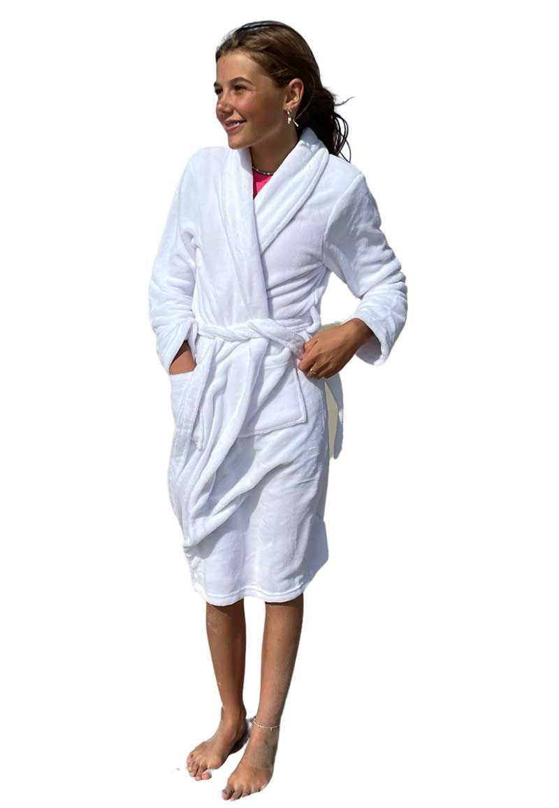 kinderbadjas fleece wit