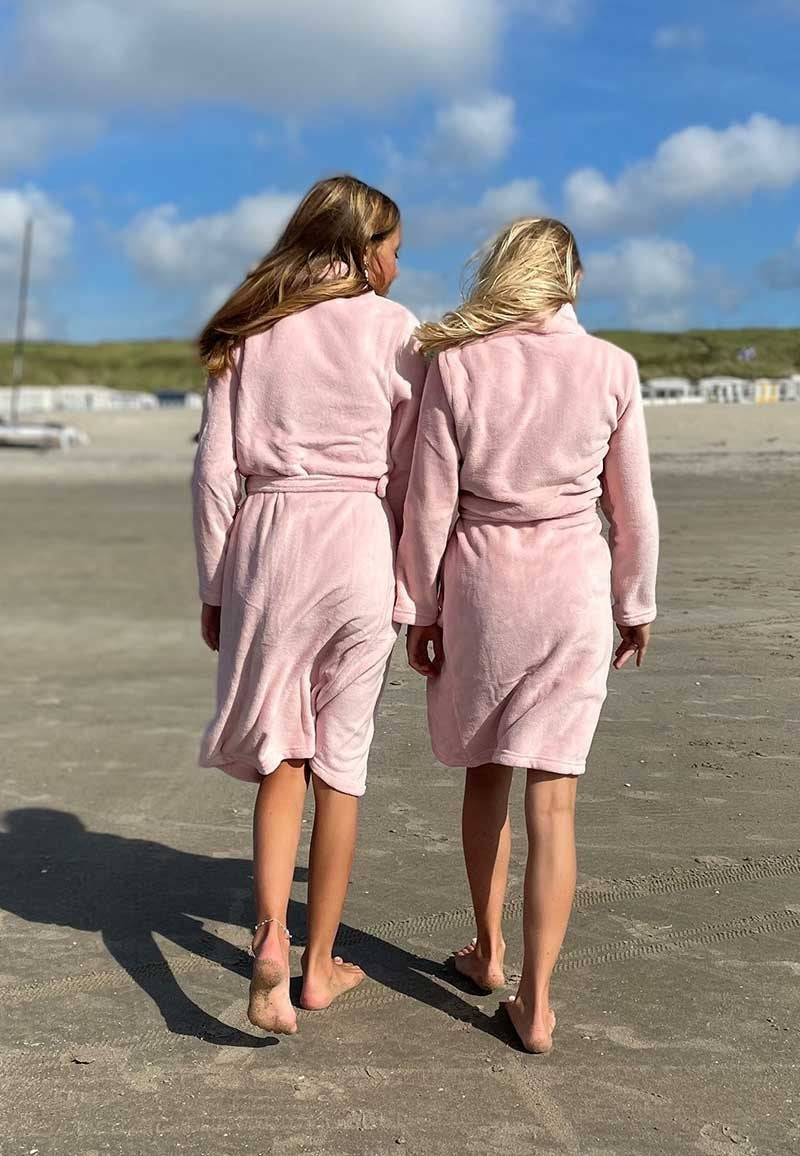 Relax Company kinderbadjas pastel oud roze