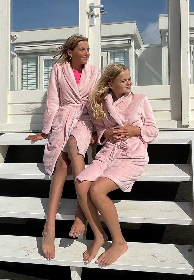 Relax Company kinderbadjas pastel oud roze