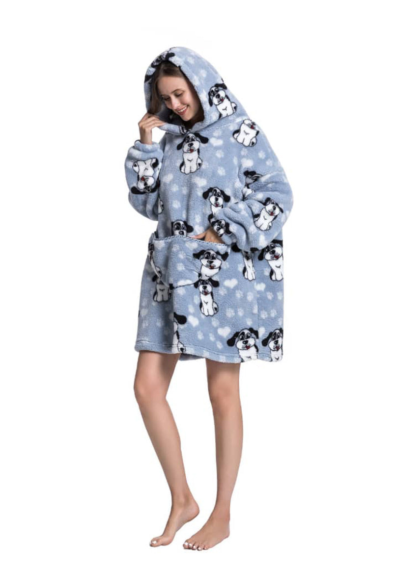 Fleece deken met capuchon - hond
