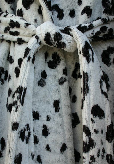 damesbadjas Snow Leopard katoen met sjaalkraag