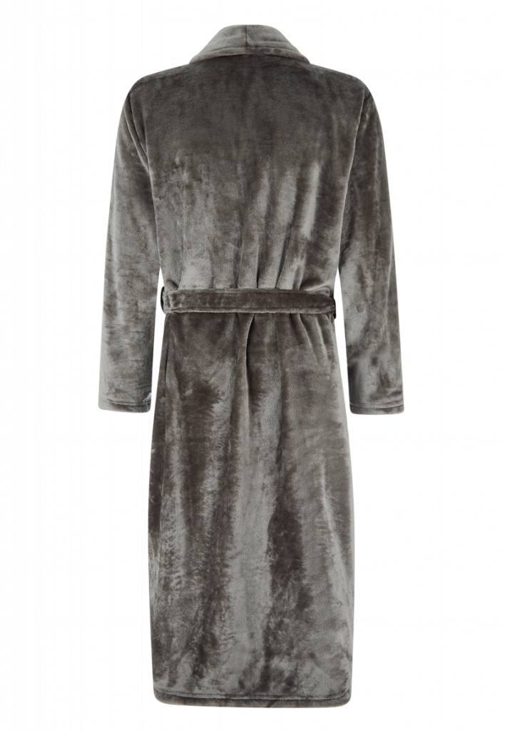badjas unisex antraciet fleece met sjaalkraag - fleece