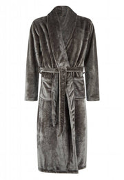 badjas unisex antraciet fleece met sjaalkraag - fleece