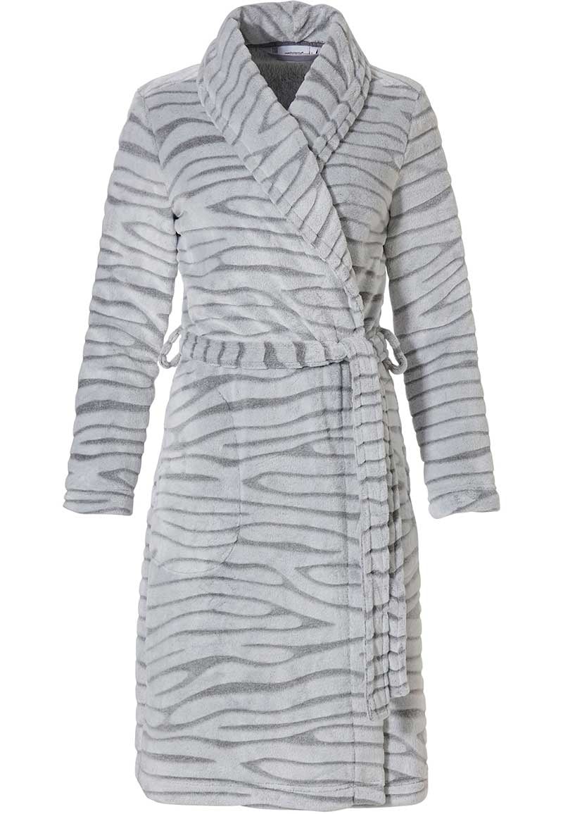 korte damesbadjas met dierenprint - fleece
