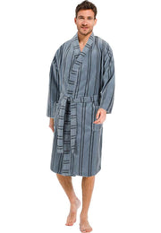 luxe grijze heren kimono met strepen